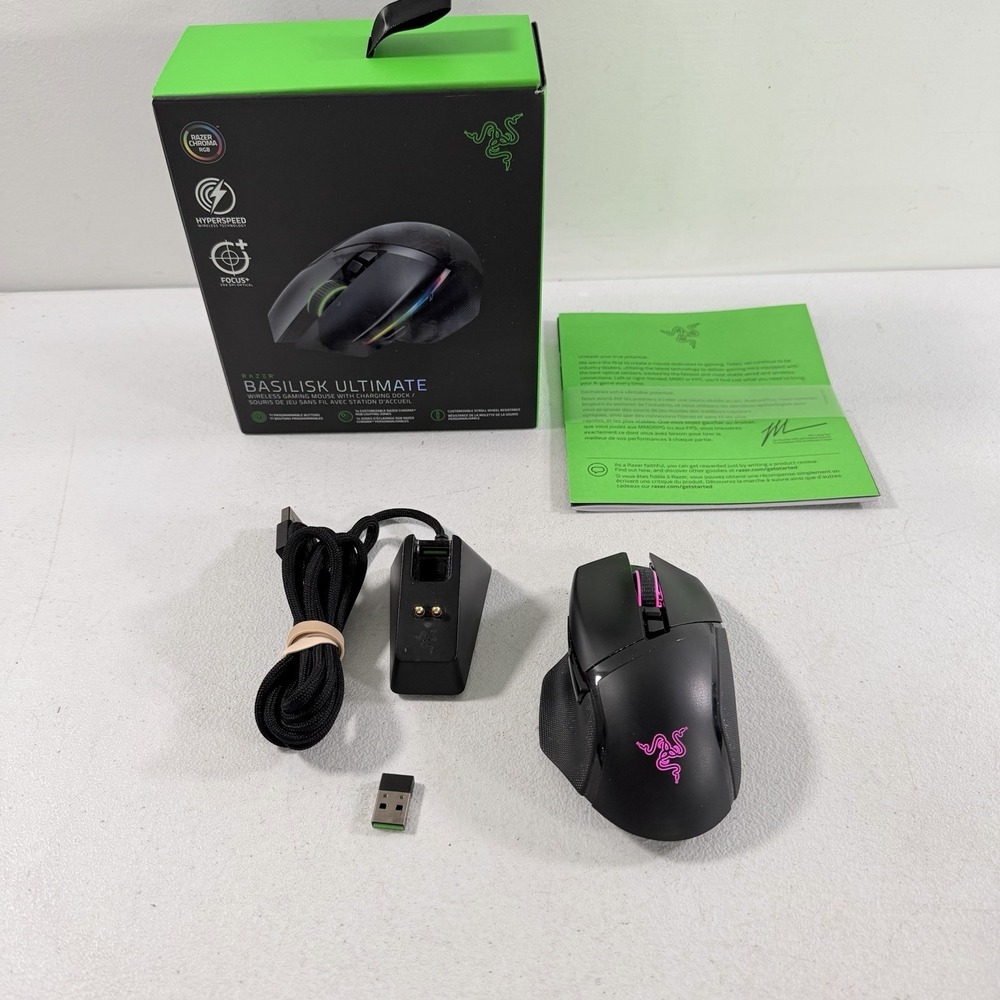 Razer Basilisk Ultimate Wireless Gaming Mouse with Charging Dock Black TESTED